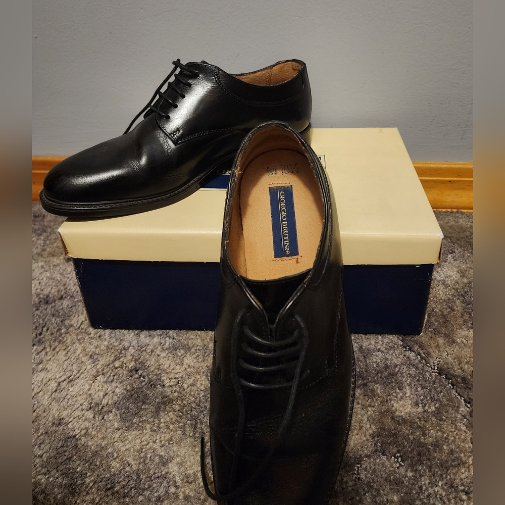 Giorgio Brutini Black Leather Men's Dress Shoes Size 10.5 - Picture 5 of 13